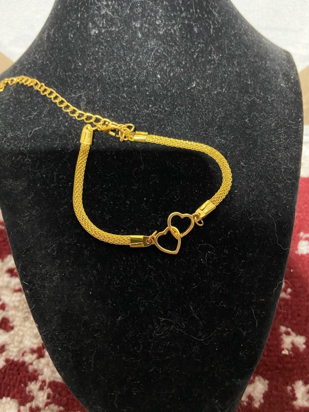 Gold-Tone Double Interlocking Heart Bracelet - Women Jewelry